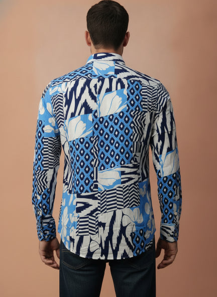 Men'S Premium Rayon Shirt With Tropical Print