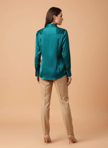 Azure Regular Fit Summer Satin Shirt