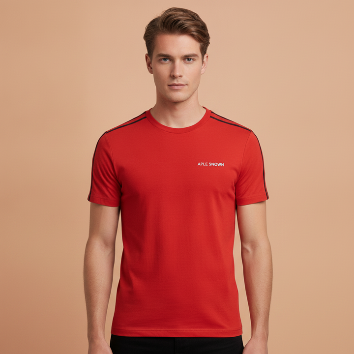 Mens Premium Cotton Lycra Printed Half  Sleeve Crew Neck T-Shirts