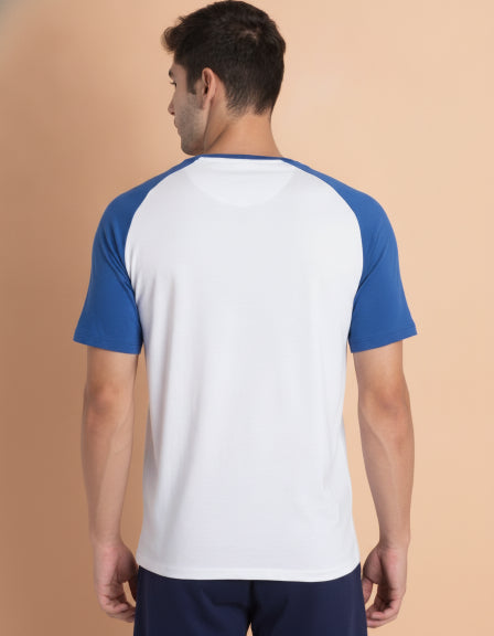 Mens Premium Cotton Raglan Half Sleeve Crew Neck T-Shirts
