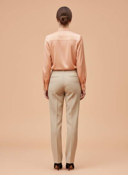 Summer Satin Crimson Orange Mandarin Collar Shirt