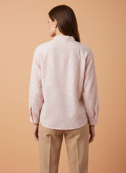 Light Pink Embroidered Women Shirt