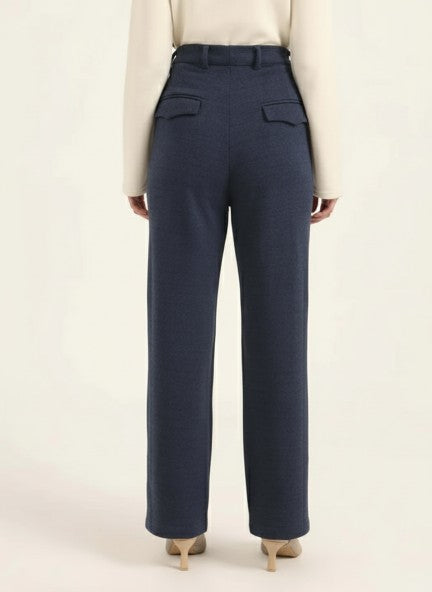 Premium Indigo Knit Straight Fit With Flap Pocket Trouser