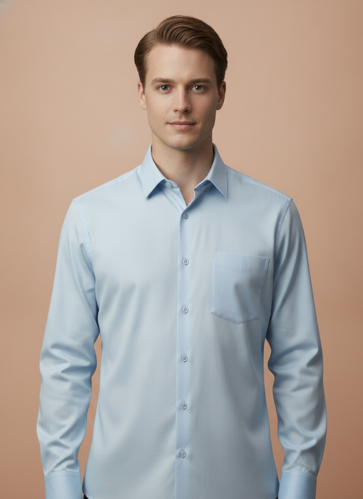 Sky Blue  Shirt With Premium Cotton Lycra