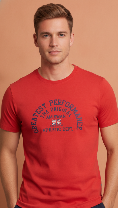Mens Premium Cotton Printed Half Sleeve Crew Neck T-Shirts