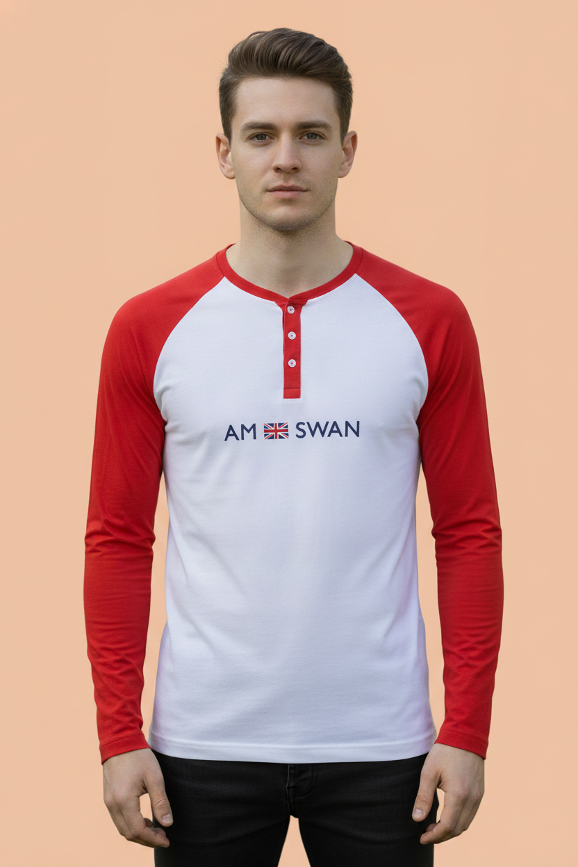 Mens Premium Cotton Printed Full Sleeve Henley T-Shirts