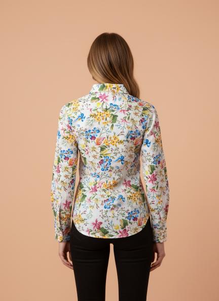 Premium Micro Digital Print Puff Sleeve Shirt