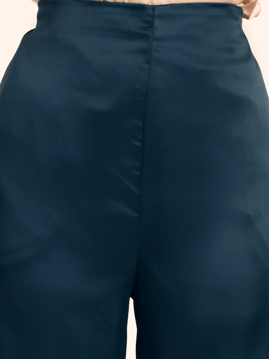 Luxury Satin Wide Leg Pants European Fabric  Emerald  Green Glam Look
