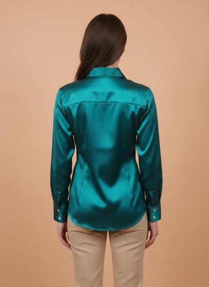 Peacock Regular Fit Summer Satin Shirt