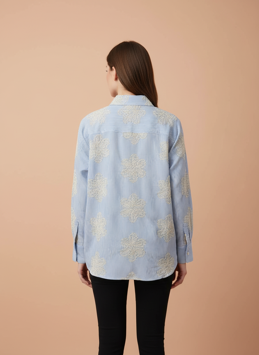 Embroidered Stripe Women’s Shirt