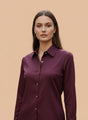 Tailored Fit European Satin Shirt With Pleated Placket
