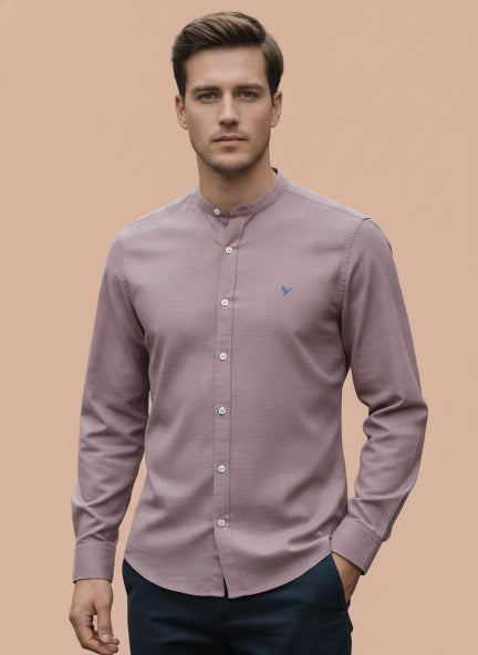 Premium Men'S Crinkle Cotton Shirt | Mauve