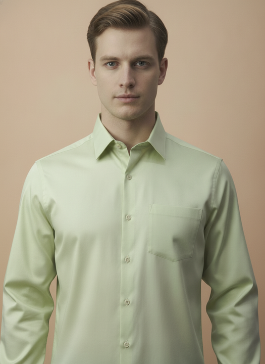 Premium Cotton Satin Pistachio Green Shirt