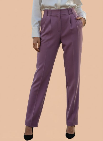 Banana Canyon Rose Skin Fit Multi Pleated Trouser