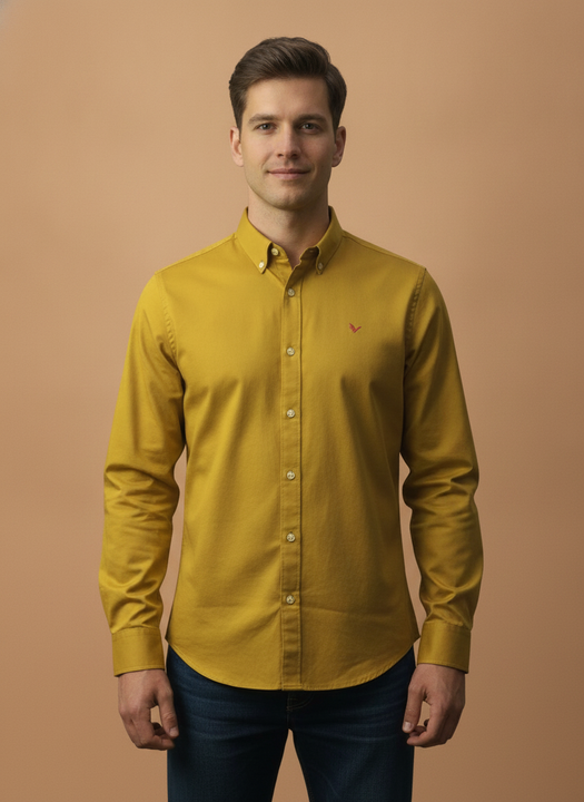 Yellow Shirt With Premium Cotton Lycra