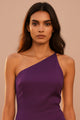 Women’s Luxury European Satin Purple Midi Dress