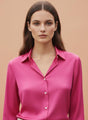 Ruby Pink Regular Fit Summer Satin Shirt