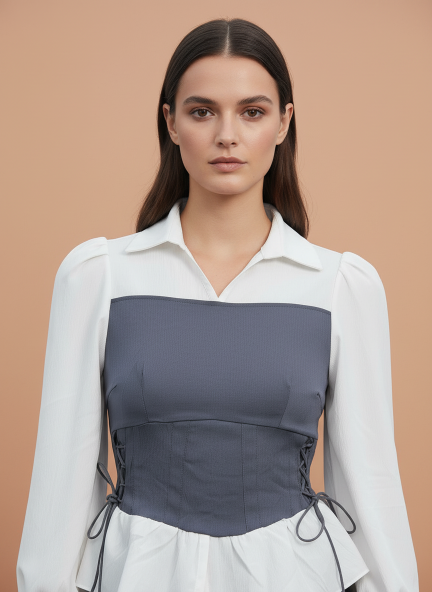 Elegant Corset Style Layered Top for Women