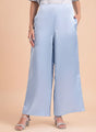European Satin Regular Fit Flared Trouser