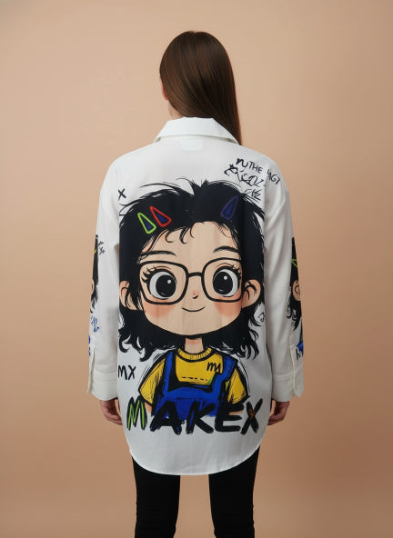 Trendy Graphic Print Oversized Shirt for Women