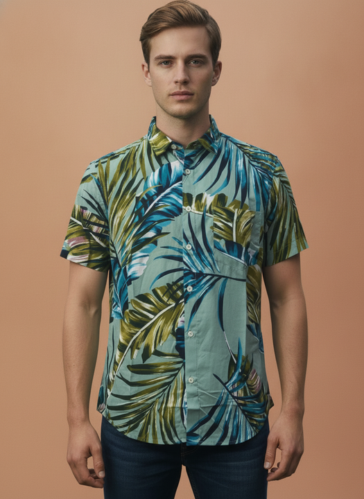 Hawaiian Print Premium Rayon Shirt