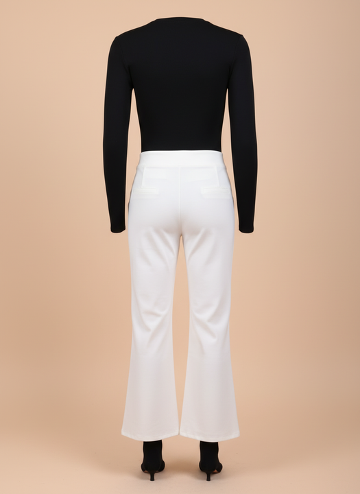 White Flared Trousers for Women