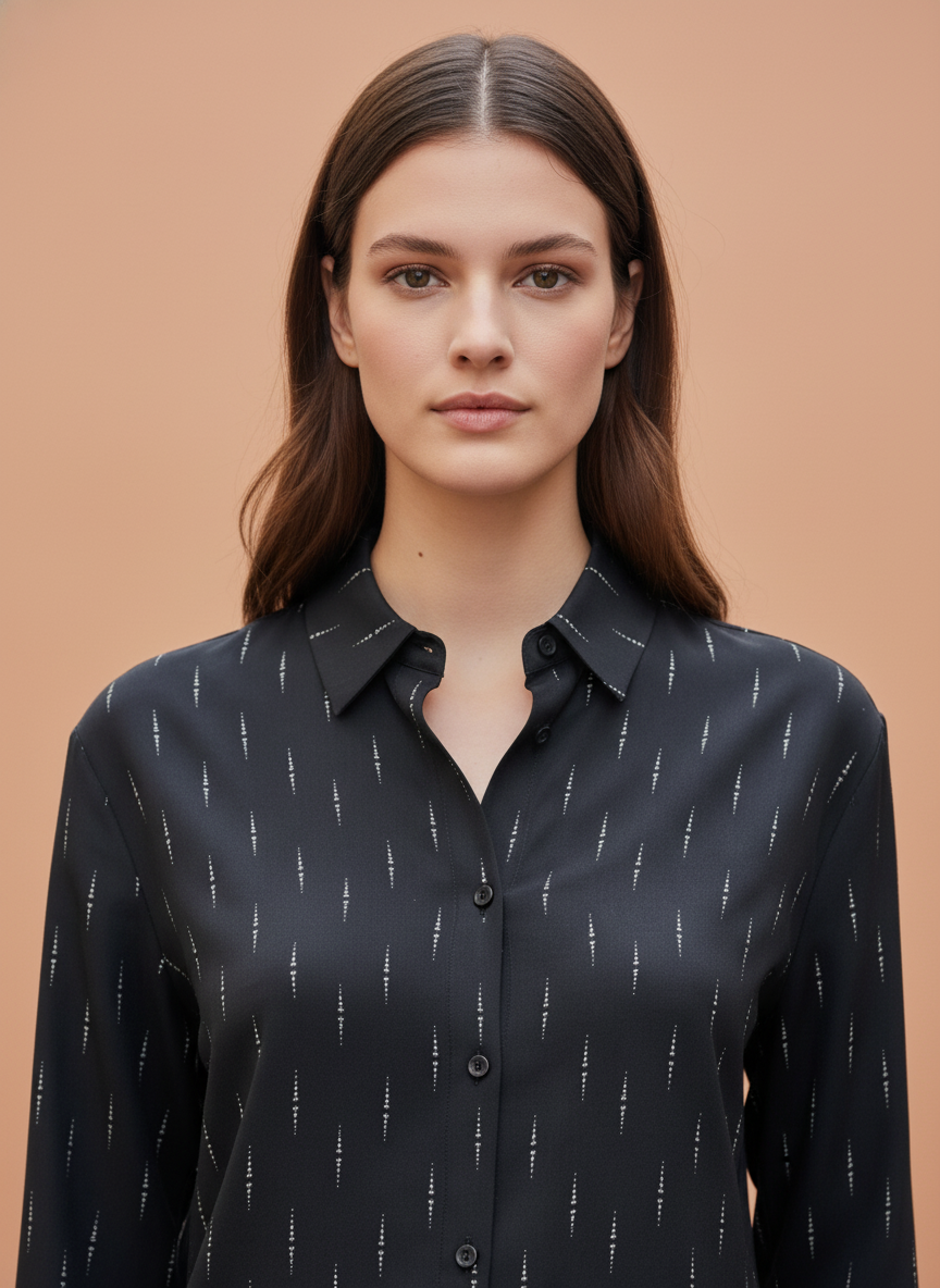 Black Pinstripe Shirt for Women