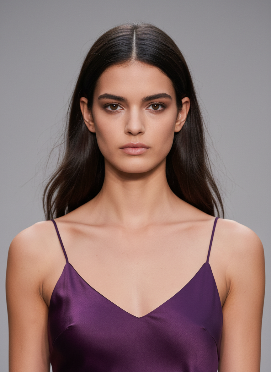 Women’s Luxury Satin Midi Dress Deep Plum Spaghetti Strap