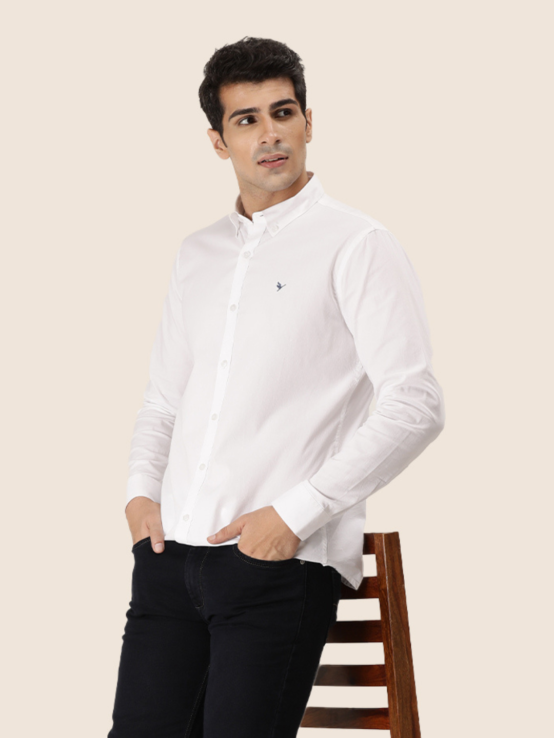 MEN'S PREMIUM COTTON OXFORD SOLID SHIRT | WHITE