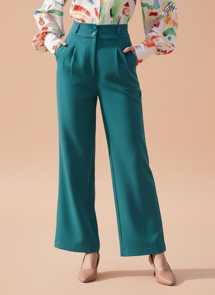 Banana Crepe Teal K Pant