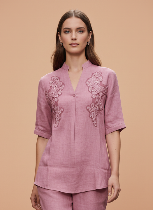 Elegant Pink Embroidered Co-Ord Set for Women