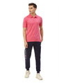 Premium Pink Cotton Striped Half Sleeve Polo