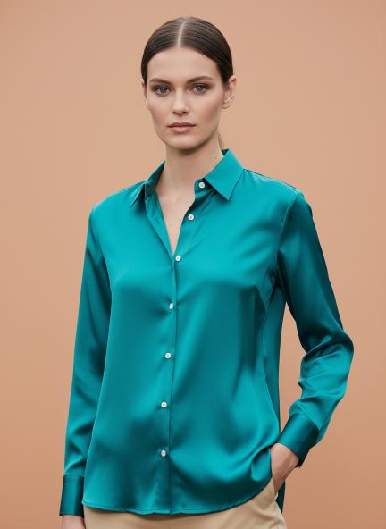 Peacock Regular Fit Summer Satin Shirt