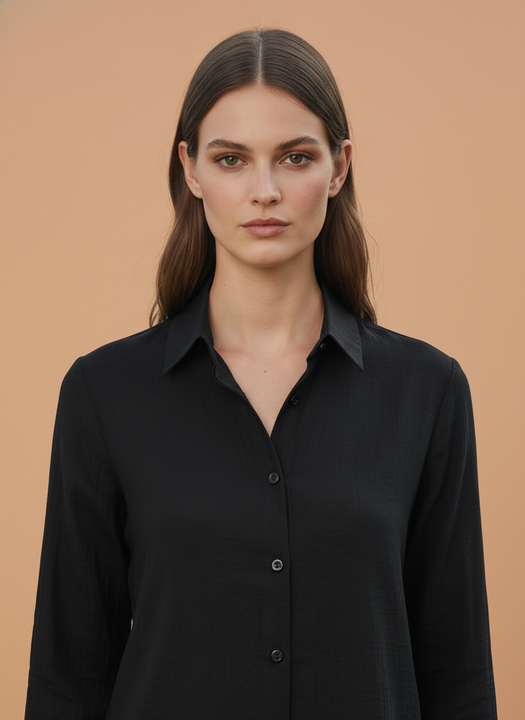 Classic Black Full Sleeve Formal Shirt for Women
