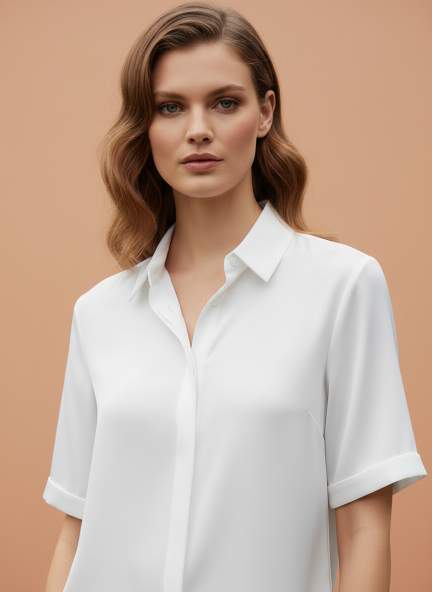 Short Sleeve European Satin Shirt