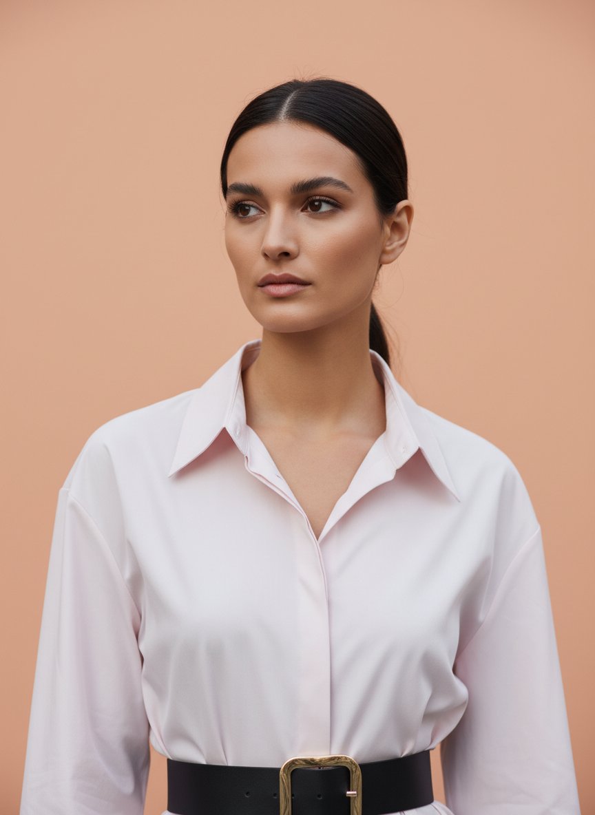 Ivory Grace Belted Women’s Shirt
