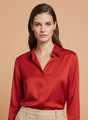 Red Regular Fit Summer Satin Shirt