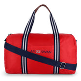 AMSWAN  UNISEX RED DUFFLE BAG STYLISH VERSATILITY FOR TRAVEL & BEYOND