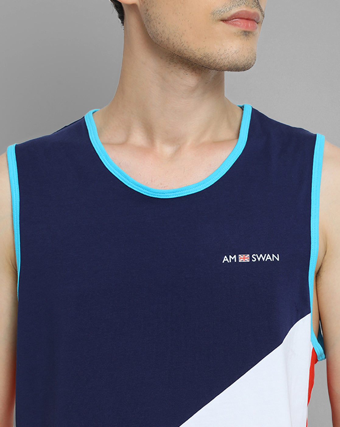 MENS COTTON RICH LYCRA SLEEVELESS CREW NECK T-SHIRTS
