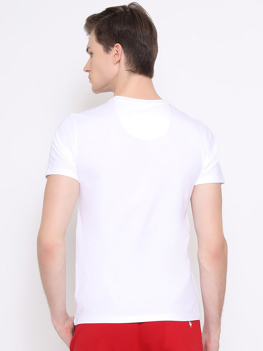 Mens Cotton Rich Lycra Graphic Half Sleeve Crew Neck T-Shirts