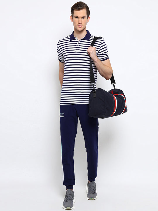 Mens Premium Cotton Colourblocked Printed Track Pants