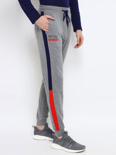 MENS PREMIUM COTTON COLOURBLOCKED PRINTED TRACK PANTS