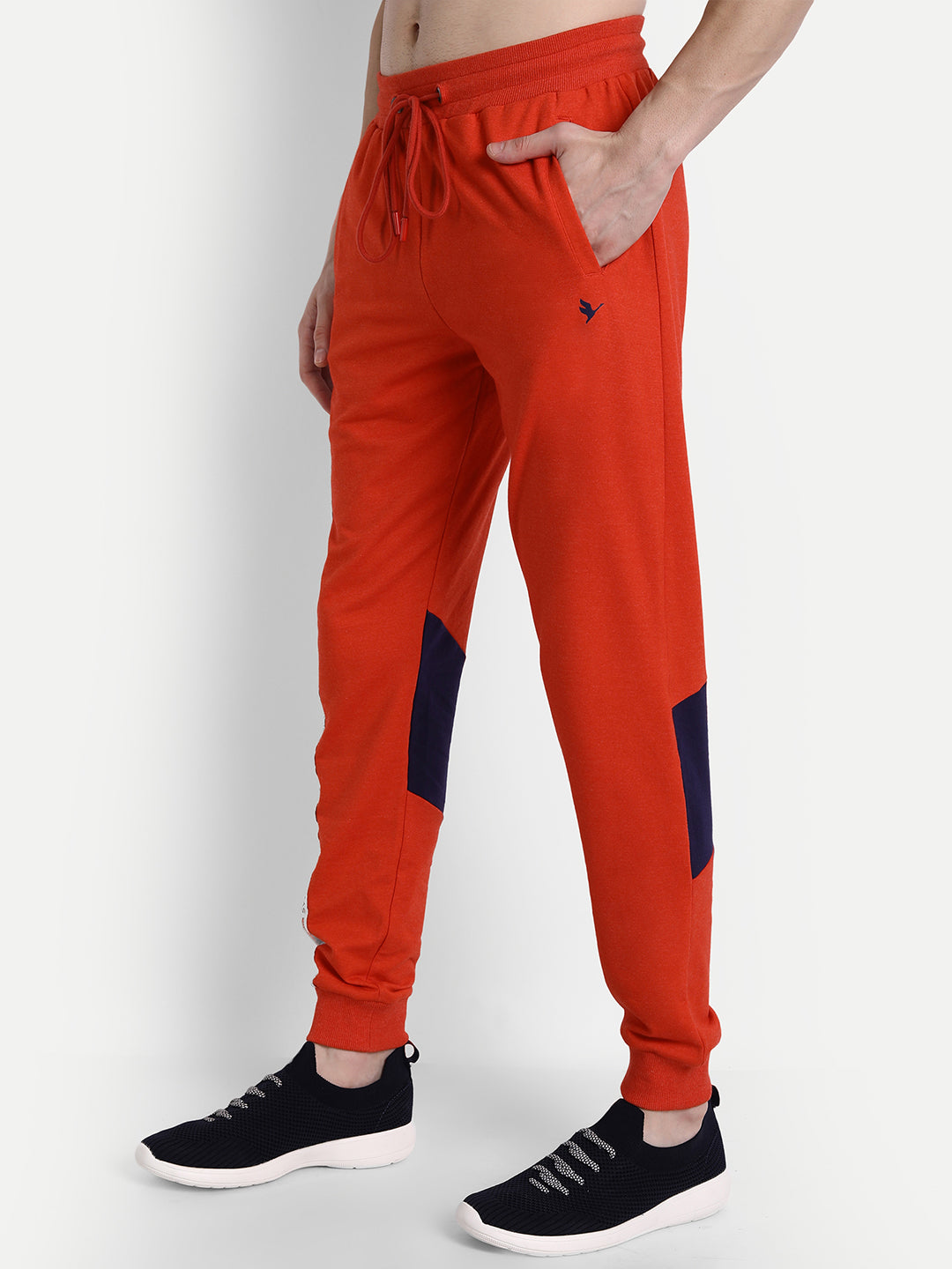 MENS PREMIUM COTTON COLOURBLOCKED TRACK PANTS