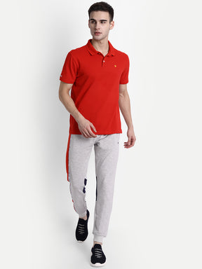 MENS PREMIUM COTTON COLOURBLOCKED TRACK PANTS