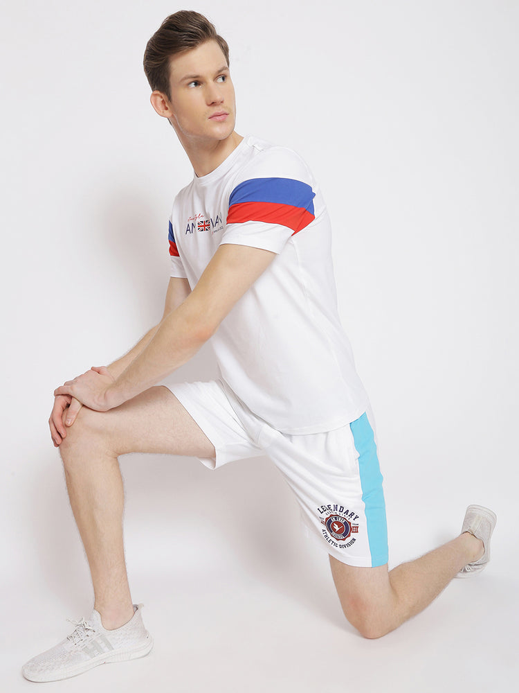 Mens Premium Cotton Colourblocked Printed Shorts