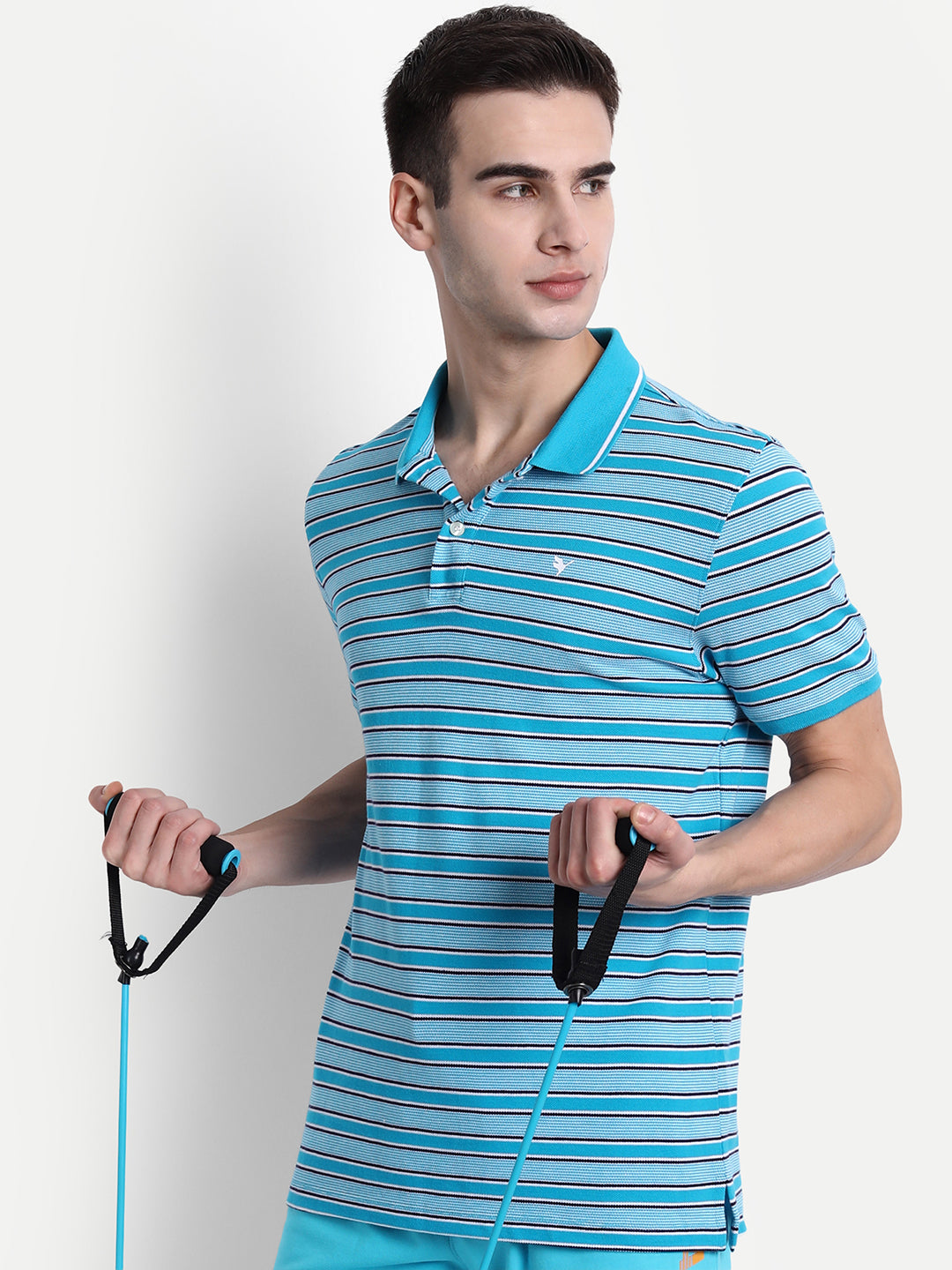 Premium Cotton Striped Half Sleeve Polo