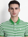 Mens Premium Cotton Stripe Half Sleeve Collar T-Shirts