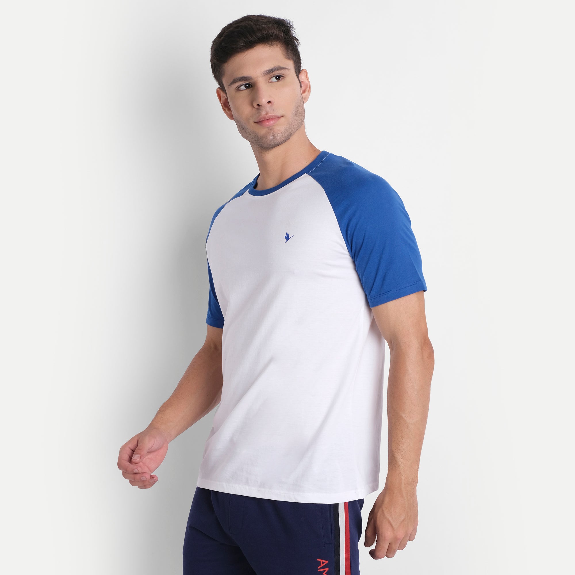 Mens Premium Cotton Reglan Half Sleeve Crew Neck T-Shirts