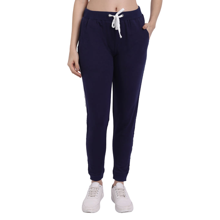 Womens Cotton Lycra Smart Fit Solid Track Pants
