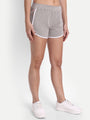 WOMENS GREY POLY COTTON LYCRA SMART FIT SHORTS